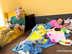 素人, ベッドルーム, デカチン, フェラチオ, オマンコ, ガリガリ, ティーン, オッパイの