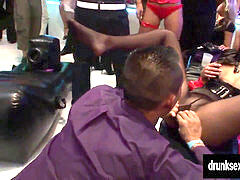 Unique soiree chicks fuckin' in the club