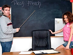 Hot brunette with huge boobs Renae Cruz likes sucking in the classroom