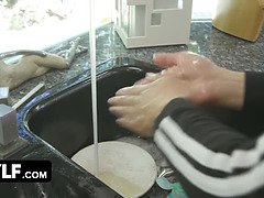 デカパイ, 茶髪の, 顔射, 女 人男 人, 淫乱熟女, 姉妹, 三人, オッパイの