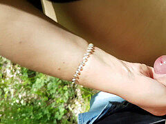 Anaal, Pijpbeurt, Sperma shot, Harig, Buiten, Openbaar