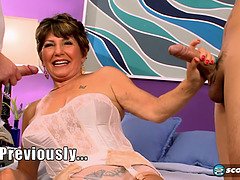 Blasen, Braunhaarige, Spermaladung, Hd, Milf, Strumpfhose, Ablutschen