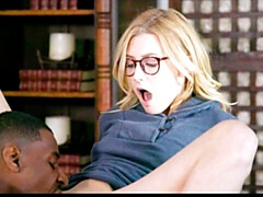 Sweetheart blonde Alexa Grace fucks with a long interracial dick