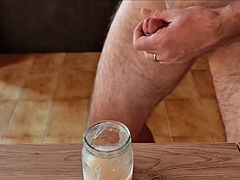 Enthousiasteling, Grote lul, Sperma shot, Fetisj, Handbeurt, Masturbatie, Alleen, Tiener