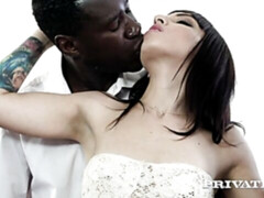 Noire, Brunette brune, Robe, Interracial, Rasée, Chaussures, Adolescente, Nénés