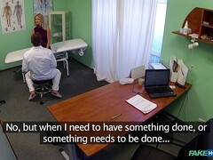 Hospital and Pantyhose Fetish: Internal Creampie Cumshot Medicine For Hot Blonde