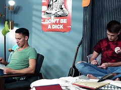 Fit gay fellows stay fit by banging in the dormitory