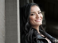 Braunhaarige, Fingern, Hd, Absätze, Latina, Zierlich, Muschi, Rasiert