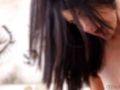 Raven-haired skinny babe Tiny Tina enjoys caresses of skillful pussy-licker