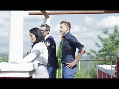 In den arsch, Blasen, Braunhaarige, Paar, Nahrung, Absätze, Nippel, Höschen