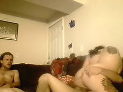 Meaty tittied wife gets screwed hard and husband sucks big dong