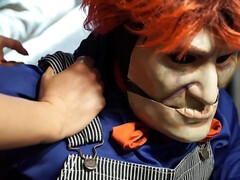 Gros seins, Blonde, Gorge profonde, En levrette, Hard, Masque, Seins naturels, Collant