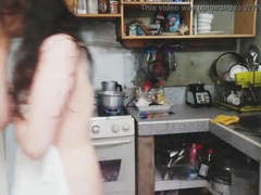 Большая жопа, На кухне, Лесбиянка, Натуральные сиськи, Оргазм