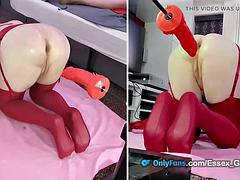 Anaal, Blond, Brits, Seksspeelgoed, Gigantische dildo, Ondergoed, Moeder die ik wil neuken, Alleen