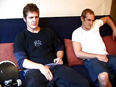 Torque is back with new skater pal Alex West. Torque introduces Alex to the world of porn and soon both boys are naked, beating their meat.