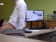 Arsch, Schwarz, Braunhaarige, Hd, Wichsen, Büro, Stiefmutter, Ablutschen