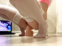 アナル, お尻, イギリス人, チン, ディルド, 女, 足フェチ, Hd