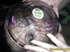 Hot MILF crazy cum swallowing scene