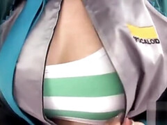 Juicy busty Japanese Kiritani Yuria giving a hot handjob