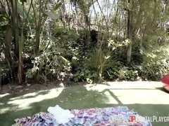 美女, キス, レズビアン, アウトドア, オマンコ