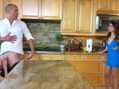 Swinging couples foursome swap in the kitchen