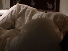 Slut tied on bed and ballgagged