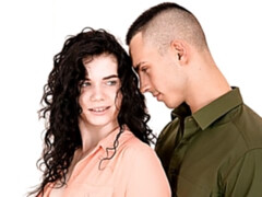 アナル, 黒人, 茶髪の, バック, 手コキする, キス, ティーン, オッパイの