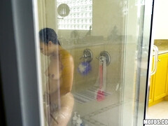 Kont, Badkamer, Zwart, Buiten, Gezichtspunt, Tieten likken, Bekijker, Nat