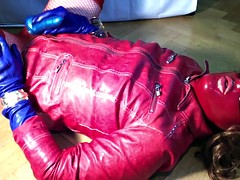 Glover - red and blue leather twitching