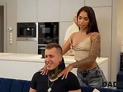 Mooi, Zwart, Bruinharig, Bedriegen, Schattig, Daddy, Schreeuwen, Tieten likken
