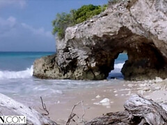 Playa, Rubia, Sexo duro, Al aire libre, Afeitado, Tetas