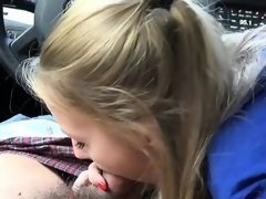 Blondine, Blasen, Pov, Öffentlich, Realität