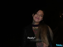 Tattooed horny minx night time fuck