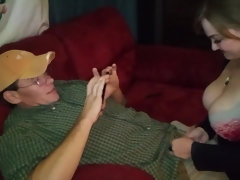 Enthousiasteling, Lieveling, Grote kont, Grote mammen, Sperma shot, Handbeurt, Pornster, Kut duiken