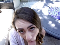 Sucer une bite, Brunette brune, Tir de sperme, En levrette, Hd, Seins naturels, Adolescente, Nénés