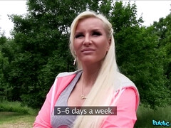 Slutty Looking Blonde With Big Boobs Fucking Outdoors 1