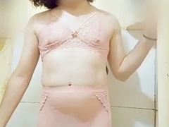 Crossdresser in new lingerie