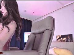 Enthousiasteling, Aziatisch, Lieveling, Mooi, Grote mammen, Koreaans, Alleen, Webcamera