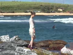 Cul, Plage, Sucer une bite, Pieds, Piercing, Pov, Public, Chatte