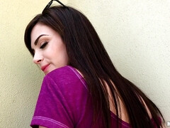 Leie, Amerikanisch, Arsch, Braunhaarige, Schwanz, Natürlichen titten, Im freien, Öffentlich