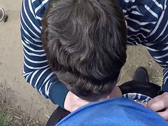 Grote lul, Bruinharig, Schattig, Masturbatie, Buiten