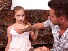 デカチン, ブロンド, フェラチオ, バック, 自然山雀, 小柄, ティーン, オッパイの