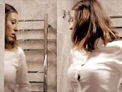 茶髪の, 巨乳な, エロティック, 指いじり, ハードコア, 恥ずかしがりや, オッパイの, 濡れ