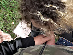 Kont, Blond, Pijpbeurt, Brillen, Handbeurt, Buiten, Doordringend, Kut duiken