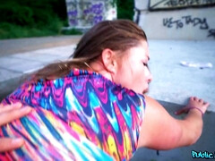 Lieveling, Pijpbeurt, Bruinharig, Rondborstig, Buiten, Slipje, Openbaar, Kut duiken