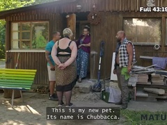 Mature Blonde Diana Takes Double Load on Her Big Natural Tits - Outdoor Fuck with 2 Strangers