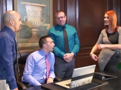 フェラチオ, 中出し, ハードコア, なめる, 自然山雀, 赤毛, 三人, 妻