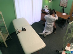 Leie, Arzt, Fingern, Lecken, Massage, Krankenschwester, Büro, Spanner