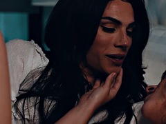 美女, デカチン, フェラチオ, 茶髪の, キス, なめる, ティーン, オッパイの