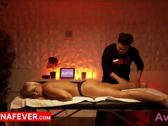 Chubby Chinese masseur pleasures blonde MILF with sensual massage